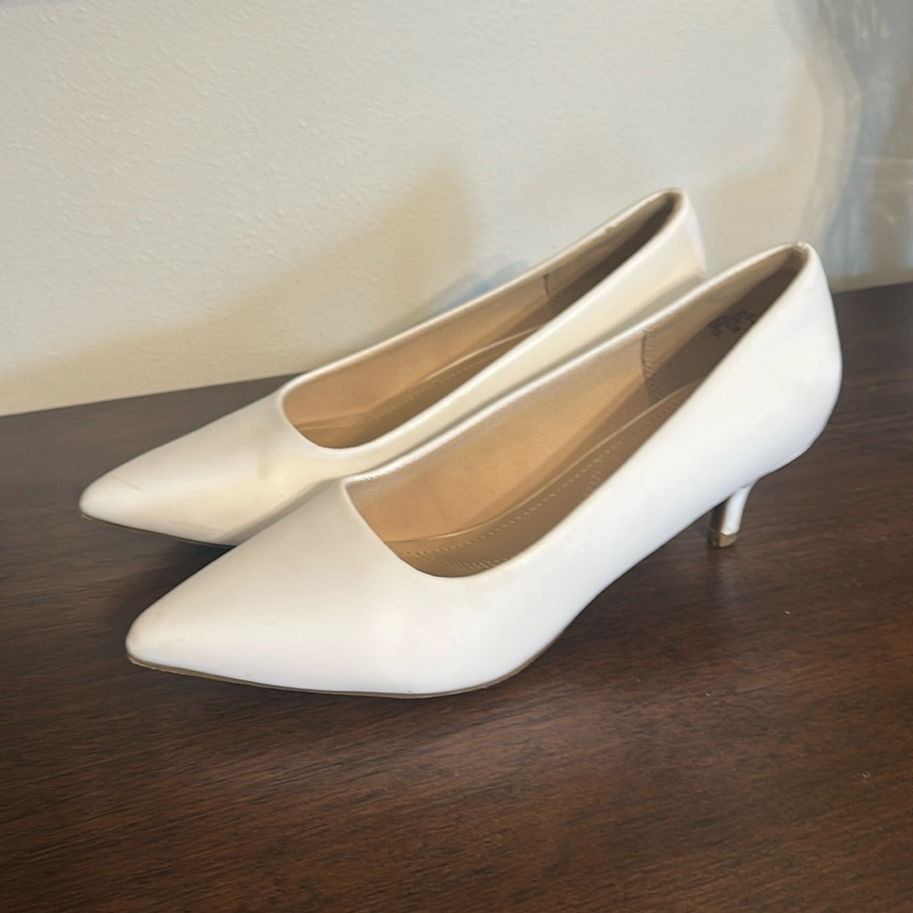 White Kitten Heels